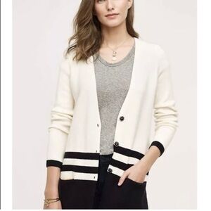 Anthropologie Angel of The North Varsity Cardigan Sweater Size S